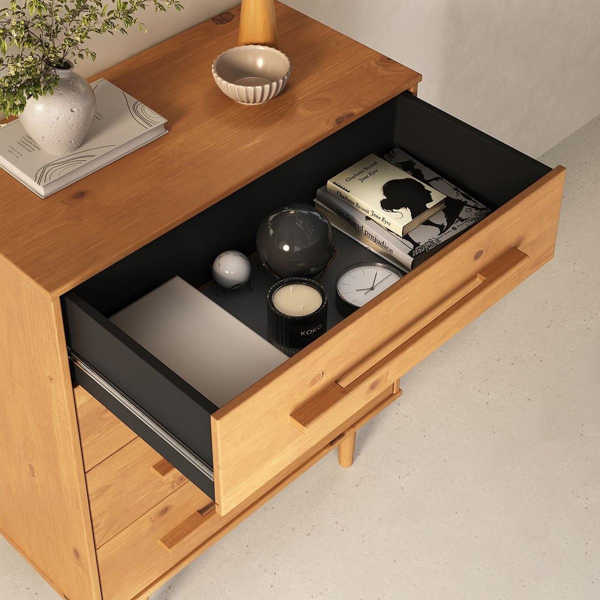 KOMMODE TECCA Eiche - Eichefarben, Holz (80/96/41cm) - IDIMEX