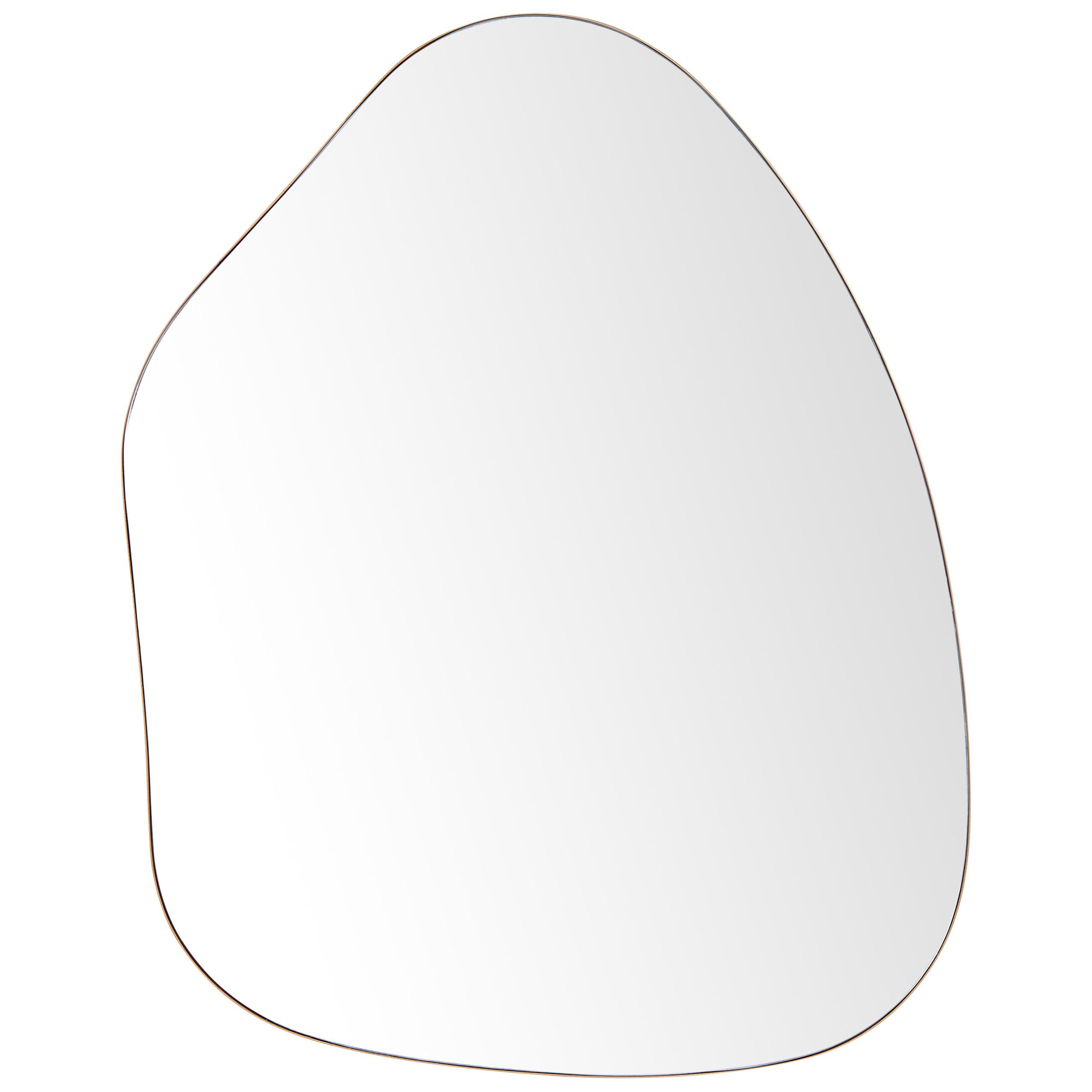 WANDSPIEGEL Metall gold asymmetrisch 70/92 cm Puteaux - Goldfarben, Metall (70/92/3cm) - Beliani