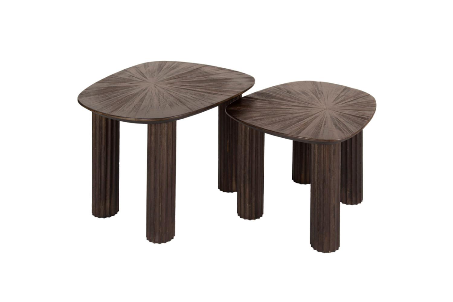 COUCHTISCH INKA 2ER SET Braun Teakholz - Braun, Teakholz/Holz (61/76/38cm) - KAWOLA