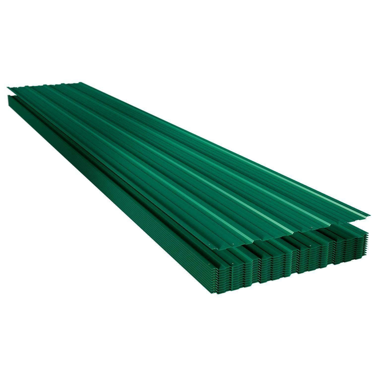 PROFILBLECH Grün 110x45 cm 14er-Set - Grün, Metall (45/110cm) - Juskys