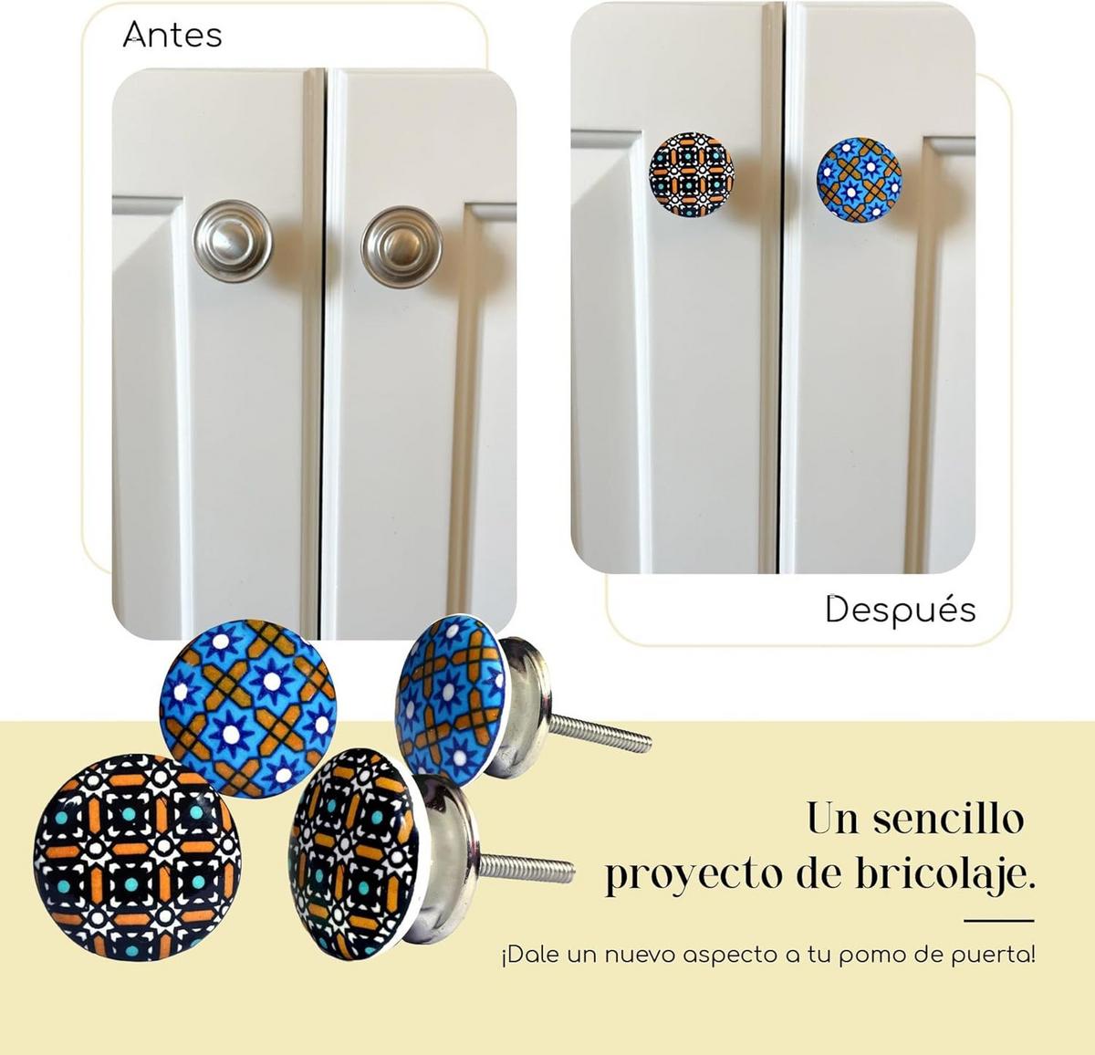 KERAMIKKNÖPFEN Set mit 10 in verschiedenen Farben und Formen 40 mm Durchmesser - Multicolor, Keramik (4/4/6.9cm) - Nacnic