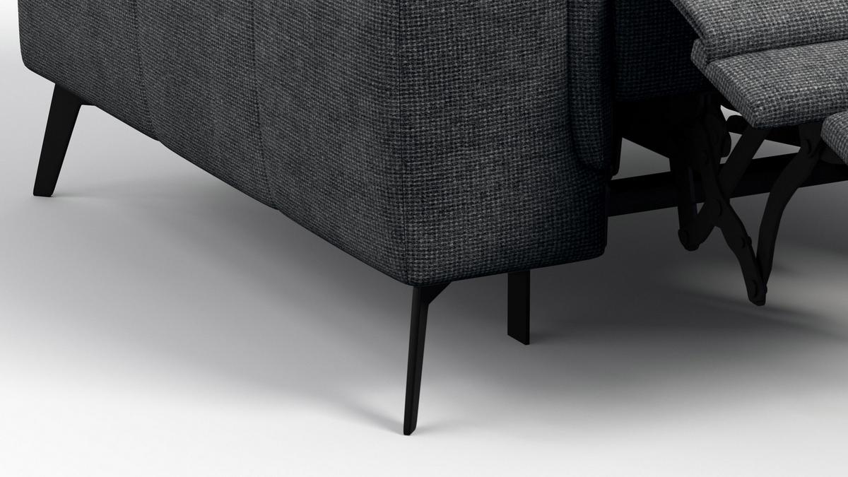 SESSEL FIERO mit Relaxfunktion, dunkelgrau - Dunkelgrau/Schwarz, Holzwerkstoff/Textil (114/82/103cm) - Wozimo