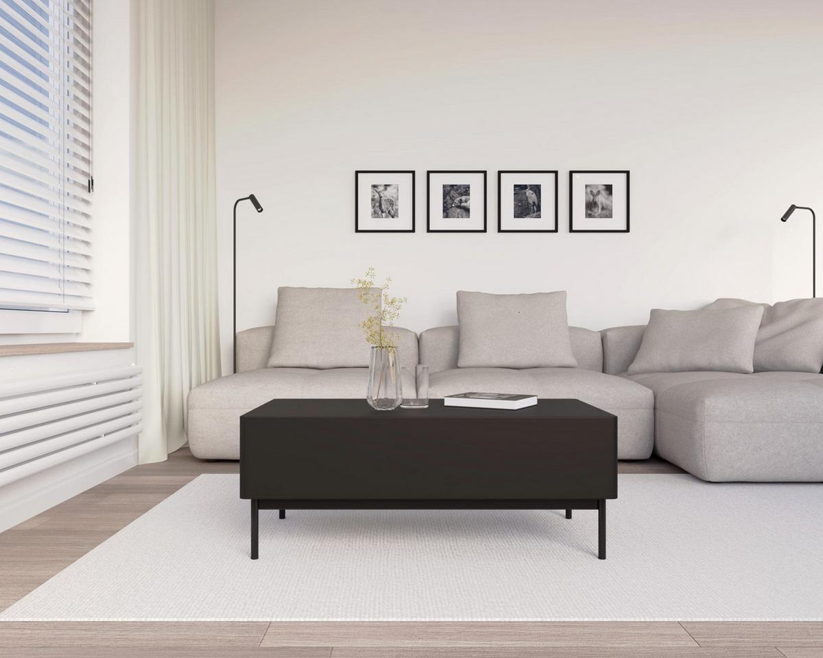 COUCHTISCH Olio schwarz 100/53 cm - Schwarz, Holzwerkstoff/Metall (53.2/100/40.2cm) - Selsey