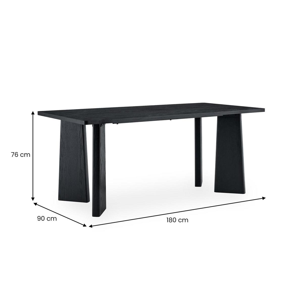 ESSTISCH OLISES schwarz - Schwarz, Holzwerkstoff (90/180/76cm) - IDIMEX