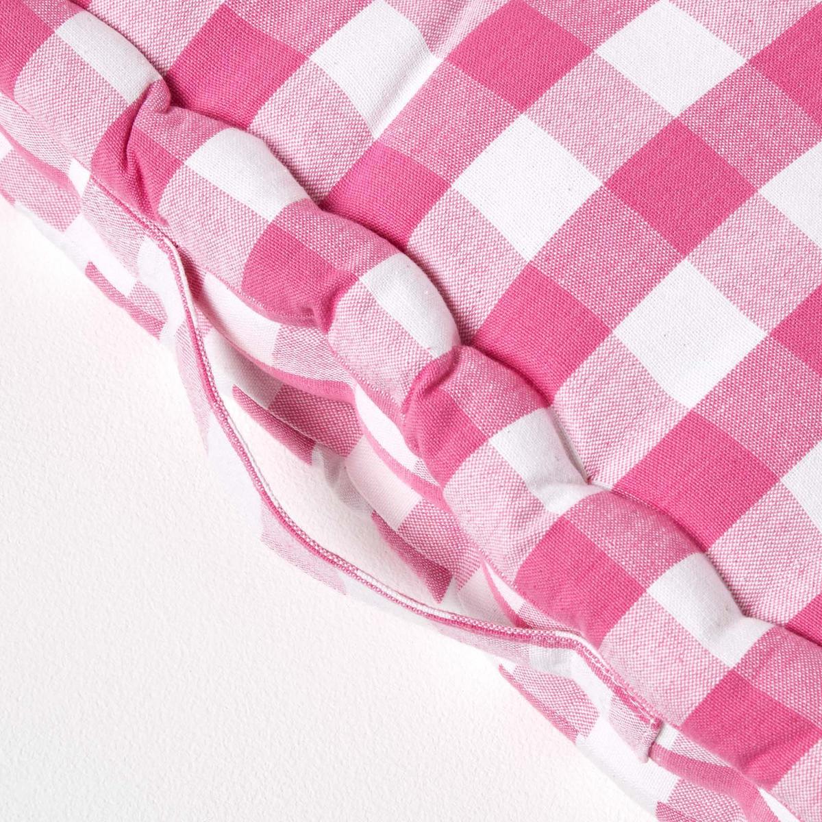 SITZKISSEN pink-weiß kariert 50/50/10 cm - Pink, Textil (50/50/10cm) - Homescapes