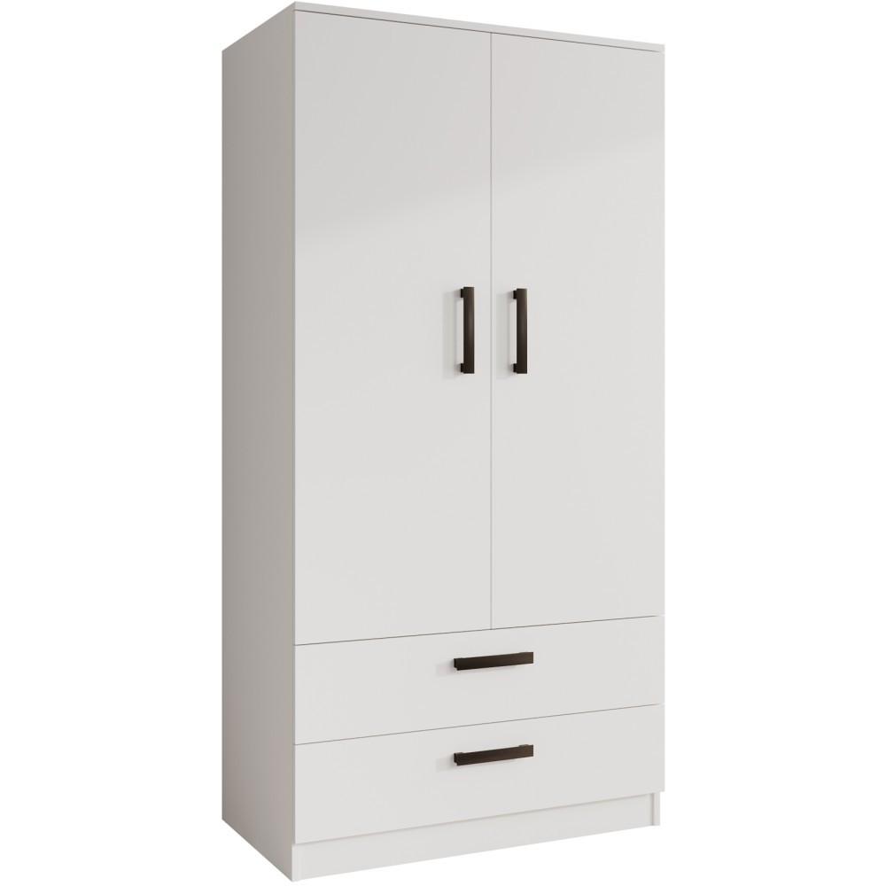 DREHTÜRENSCHRANK Trend, mit Schubladen, Weiß - Schwarz/Weiß, Holzwerkstoff (90/180/50cm) - Beautysofa
