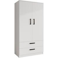 DREHTÜRENSCHRANK Trend, mit Schubladen, Weiß - Schwarz/Weiß, Holzwerkstoff (90/180/50cm) - Beautysofa
