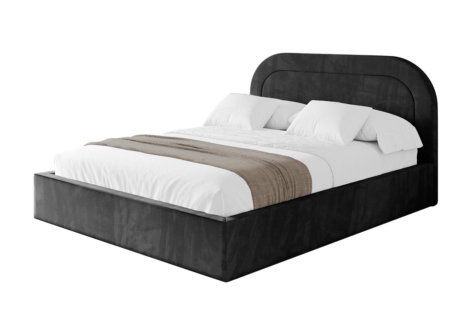 POLSTERBETT mit Bettkasten und Lattenrost, Bett mit Matratze H3/H4 - LERAY 120x200 Schwarz - Schwarz, Holzwerkstoff/Textil (120/200cm) - ALTDECOR