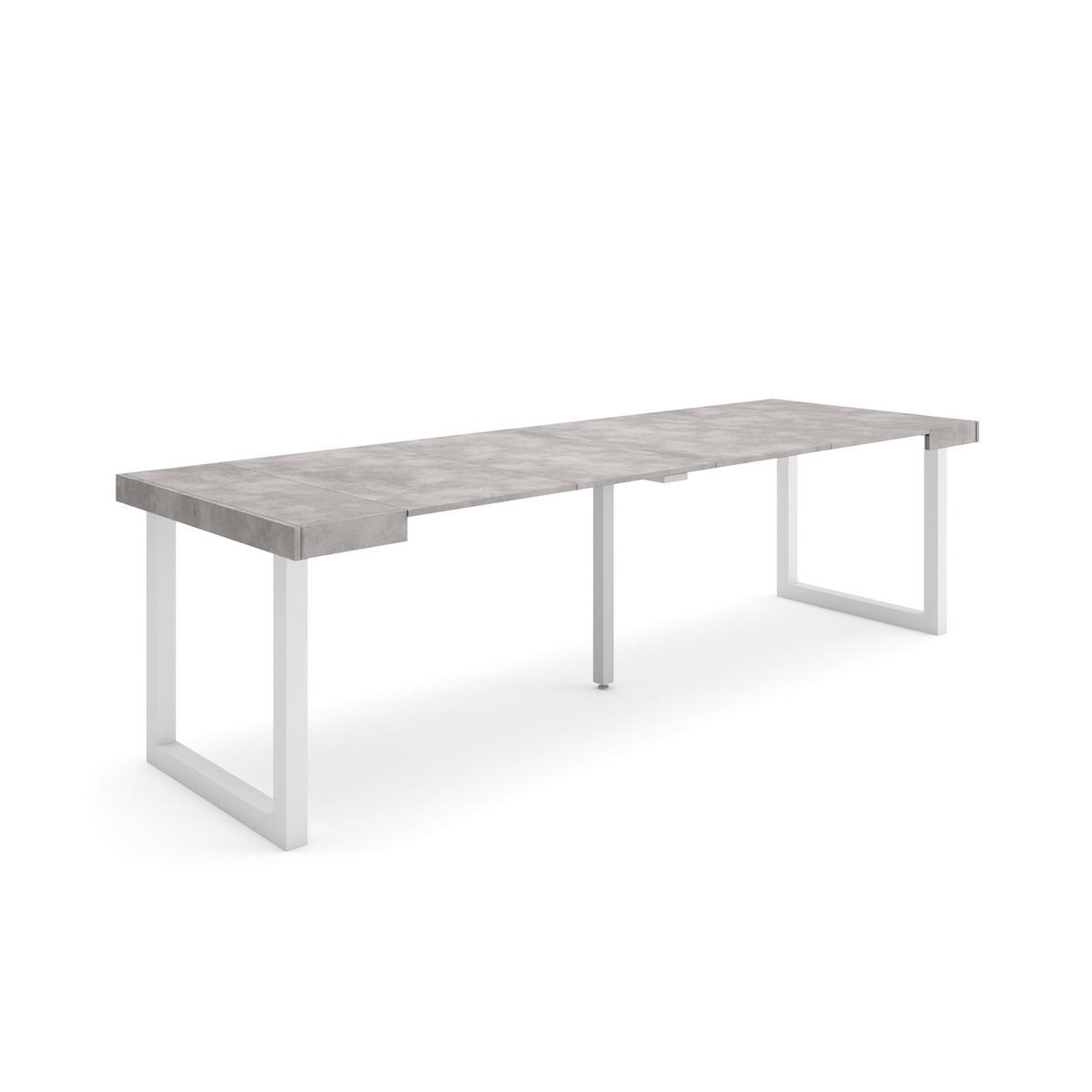 KONSOLENTISCH ausziehbar 58 bis 262cm, für 12 Gäste, zementgrau, 90/58/73cm - Grau, Holzwerkstoff (90/262/73cm) - Skraut Home
