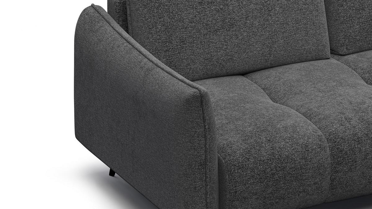 SOFA AERA 2,5-Sitzer, dunkelgrau - Dunkelgrau/Schwarz, Holz/Textil (187/89/96cm) - Wozimo