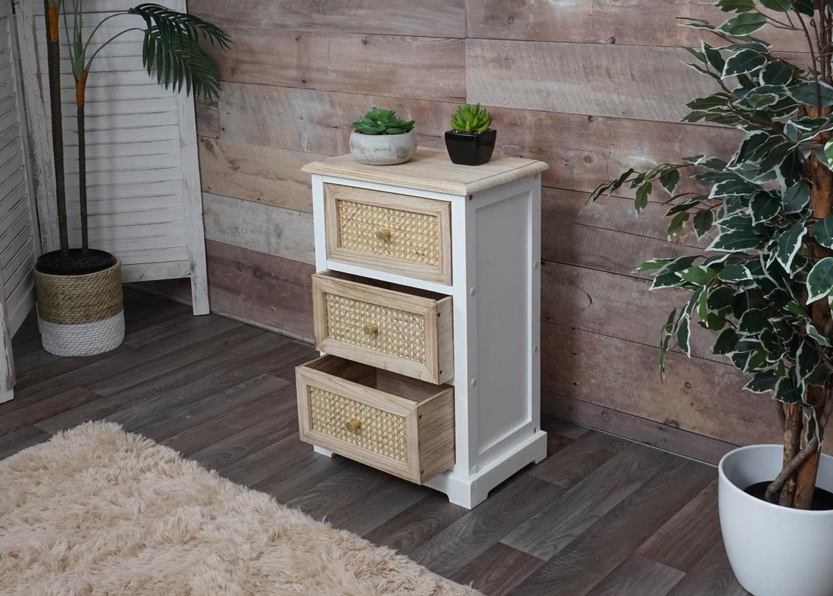 KOMMODE Weiß, Braun - Weiß/Braun, Holz (40/63/28cm) - MCW