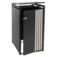 1ER-MÜLLTONNENVERKLEIDUNG Anthrazit, Hellbraun - Hellbraun/Anthrazit, Metall (68/122/84cm) - MCW