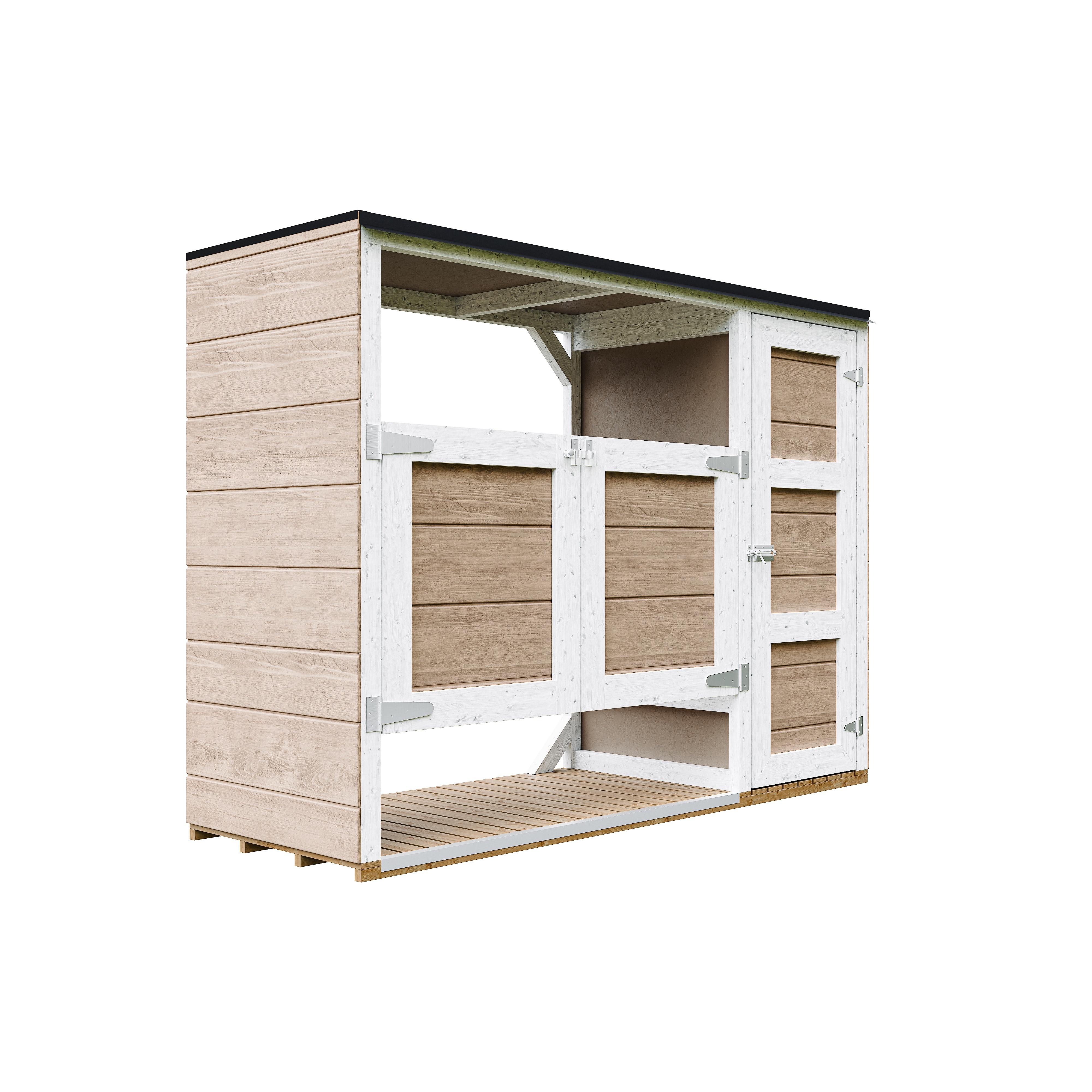 MÜLLTONNENBOX 2er 240L, M981A-TERRA BROWN, aus wetterfestem LP Smartside Holz - Braun, Holz (217/159/75cm) - Timbela