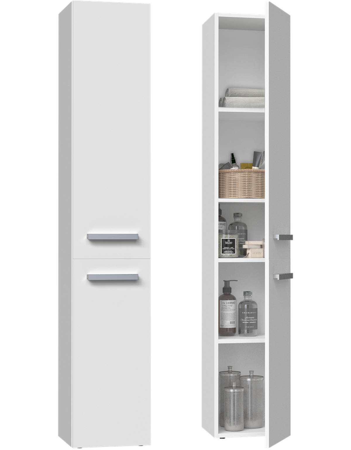 BADEZIMMERSCHRANK Weiß 31/174/30 - Weiß, Holzwerkstoff (31/174/30cm) - RAUMHIRSCH FURNITURE