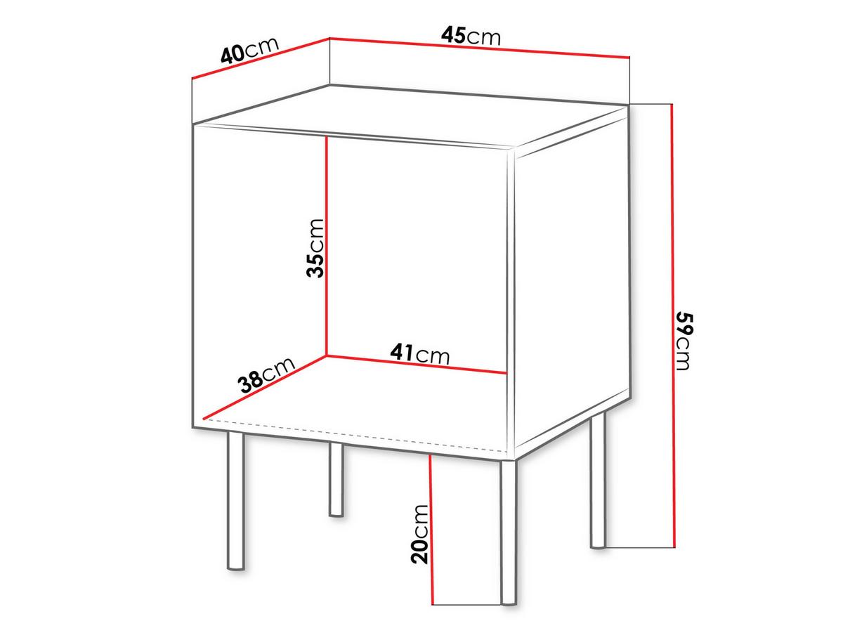 NACHTTISCH-SET Isla (2 Stück) - Schwarz, Holzwerkstoff/Metall (45/59/40cm) - MIRJAN24