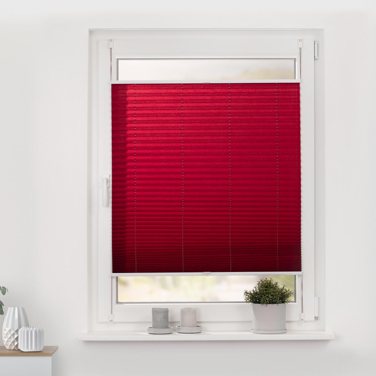 PLISSEE KLEMMFIX, OHNE BOHREN, VERSPANNT - Brombeere, Kunststoff (80/130cm) - Lichtblick Original