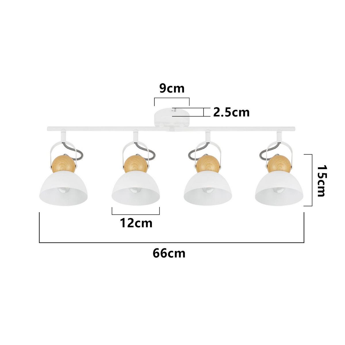 DECKENSTRAHLER Foreman 4-flammig 66/21/15 cm - Weiß, Metall (66/21/15cm) - Nettlife