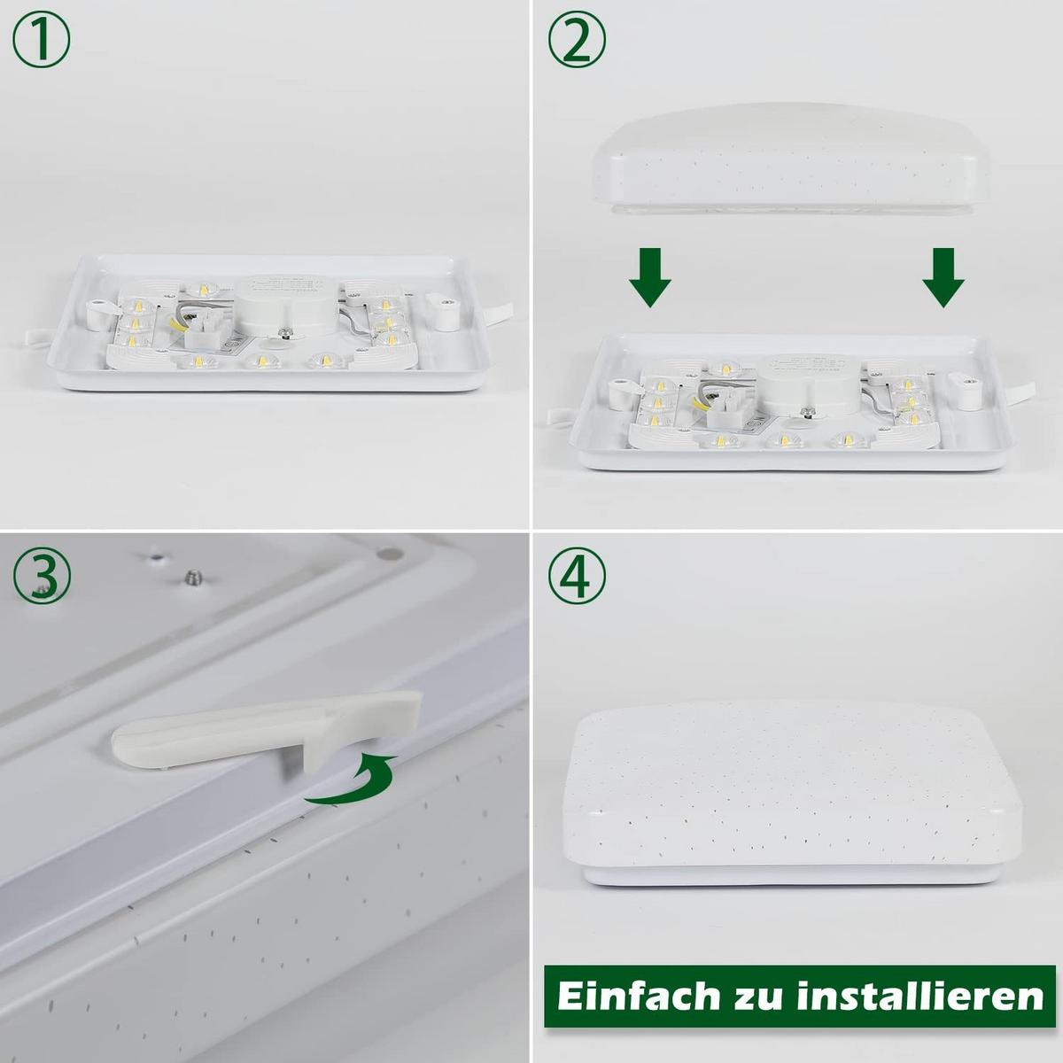 LED-DECKENLEUCHTE Loki 21/19/4cm - Weiß, Kunststoff (21/19/4cm) - ZMH