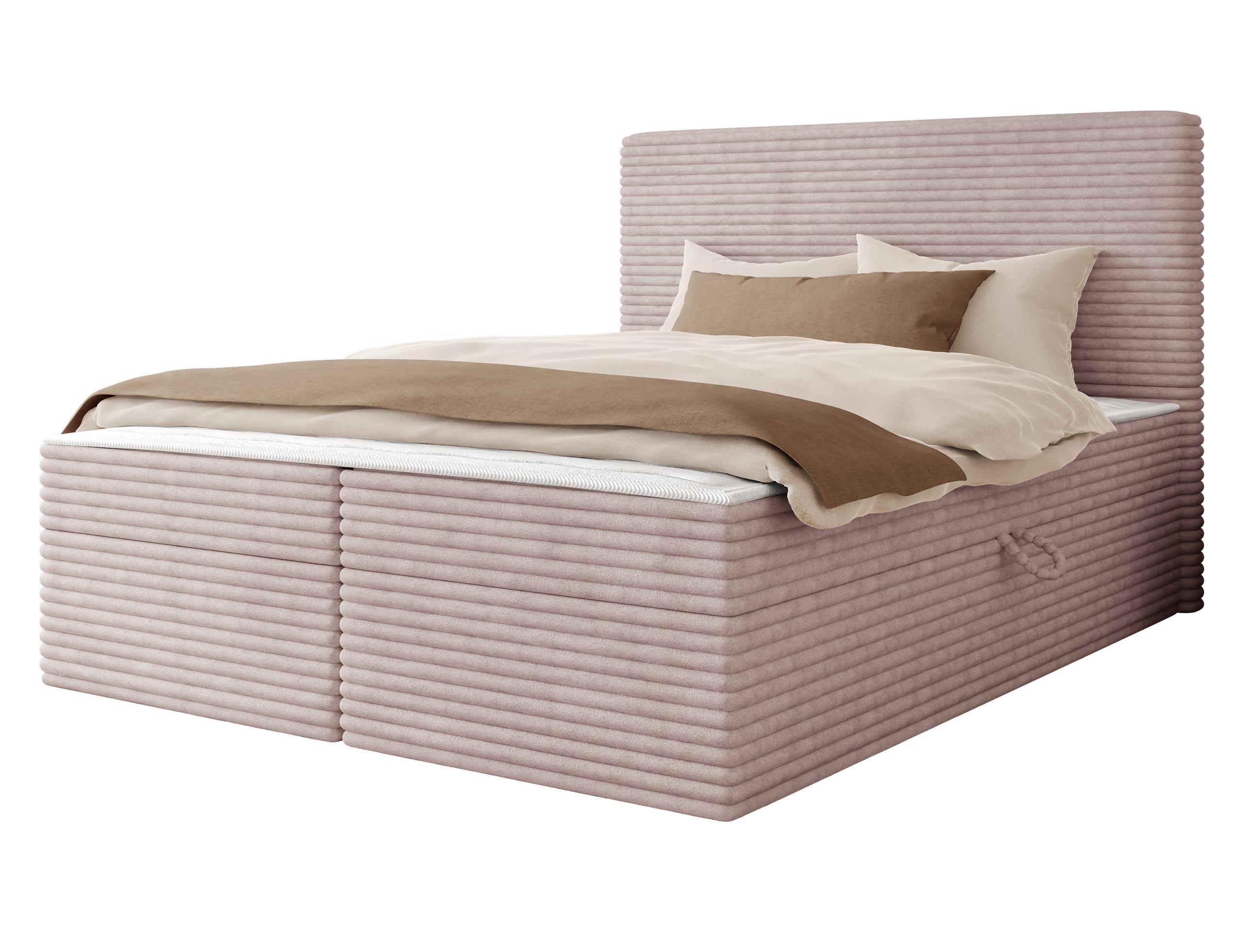 BOXBETT Wokio - H3 - Hellrosa/Schwarz, Holzwerkstoff/Kunststoff (180/200cm) - MIRJAN24