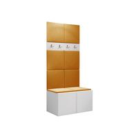GARDEROBEN-SET Orion IV - Weiß/Orange, Holzwerkstoff/Kunststoff (84/186/46cm) - MIRJAN24