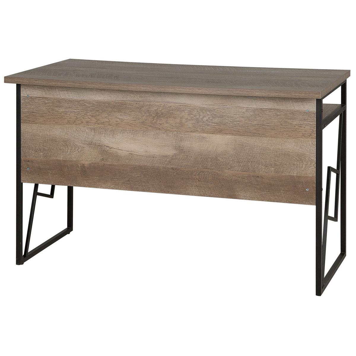 SCHREIBTISCH dunkler Holzfarbton 120/60/76 cm Forres - Dunkelgrau, Holzwerkstoff (60/120/76cm) - Beliani