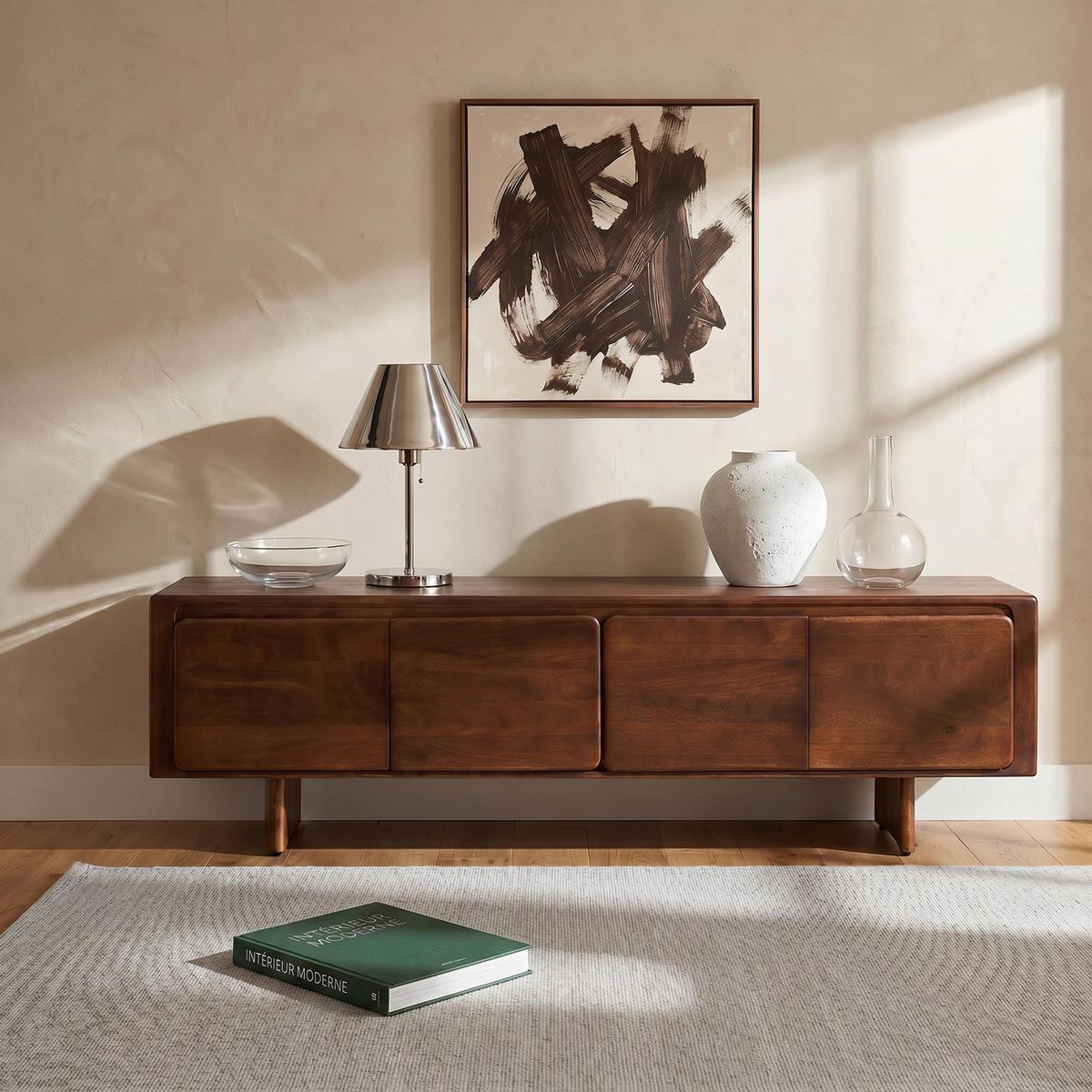 LOWBOARD DIMA dunkelbraun - Dunkelbraun, Holz (180/51/40cm) - IDIMEX