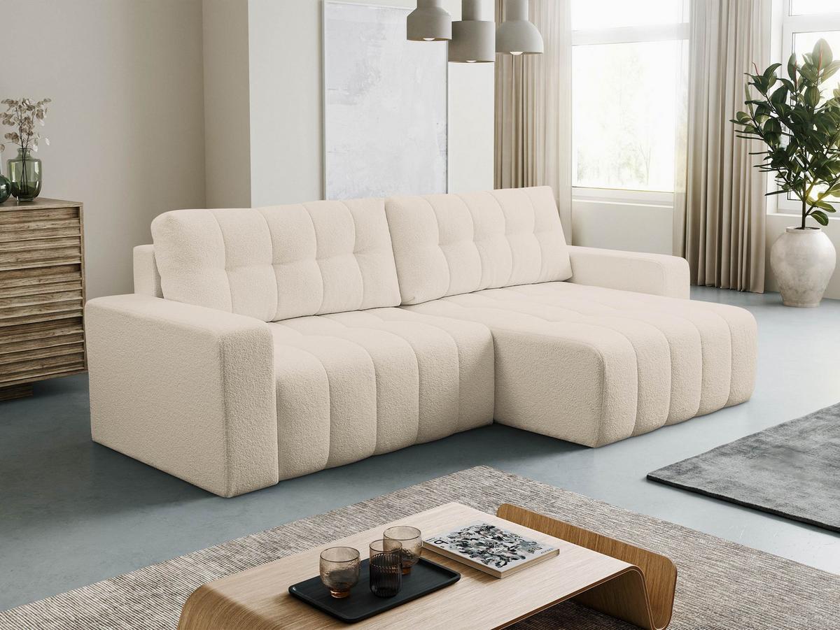 ECKSOFA Masone - Schwarz/Naturfarben, Holz/Kunststoff (245/143cm) - MIRJAN24