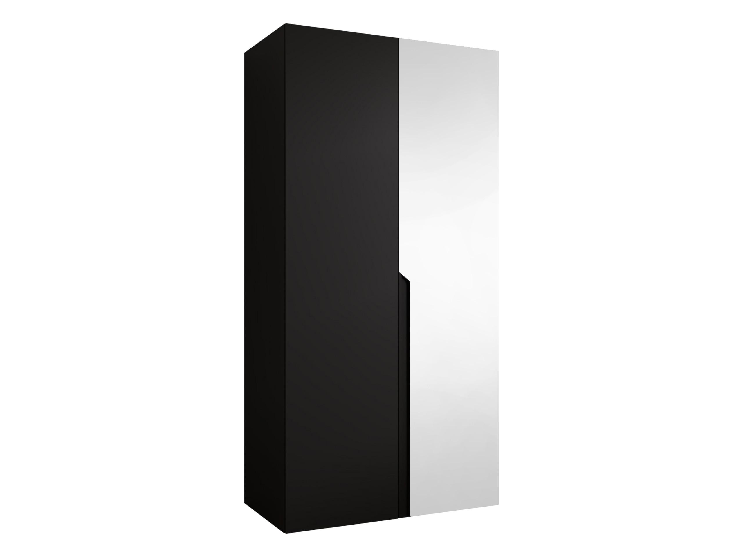 DREHTÜRENSCHRANK Mila II 100 - Schwarz, Holzwerkstoff/Kunststoff (100/202/52cm) - MIRJAN24