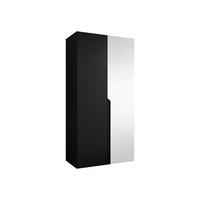 DREHTÜRENSCHRANK Mila II 100 - Schwarz, Holzwerkstoff/Kunststoff (100/202/52cm) - MIRJAN24