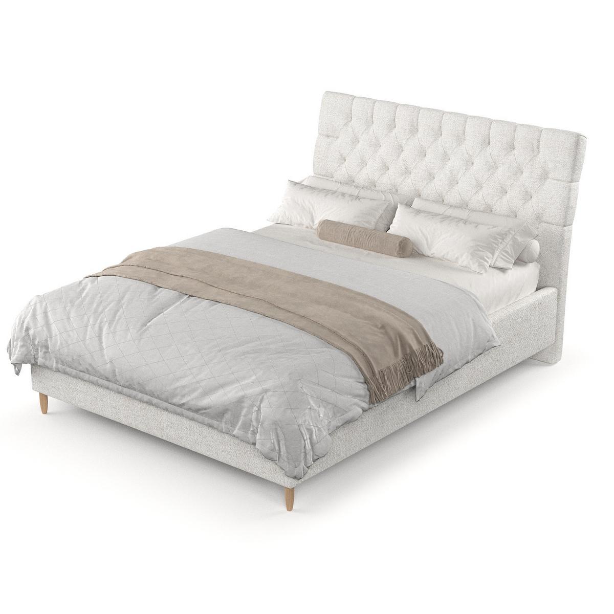 POLSTERBETT Lira 120/200 cm Creme im Neve Stoff - Creme/Naturfarben, Holz/Holzwerkstoff (120/200cm) - AltaBeds