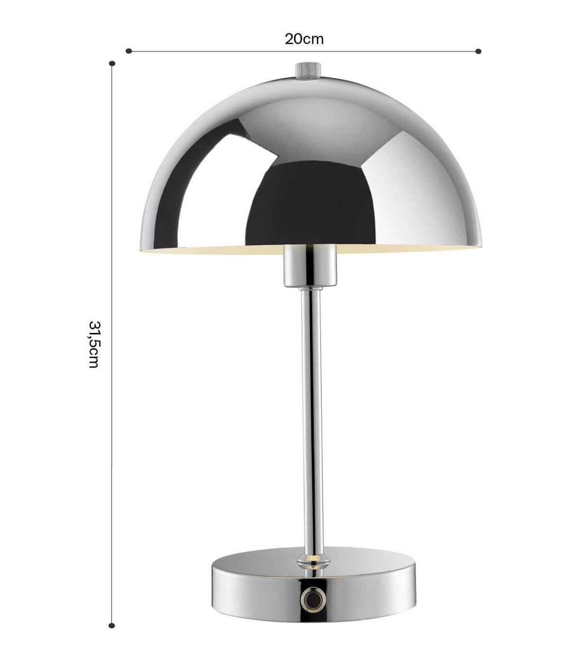 TISCHLAMPE KABELLOS Der Leuchtturm - Silberfarben, Metall (20/20/31.5cm) - Mokebo