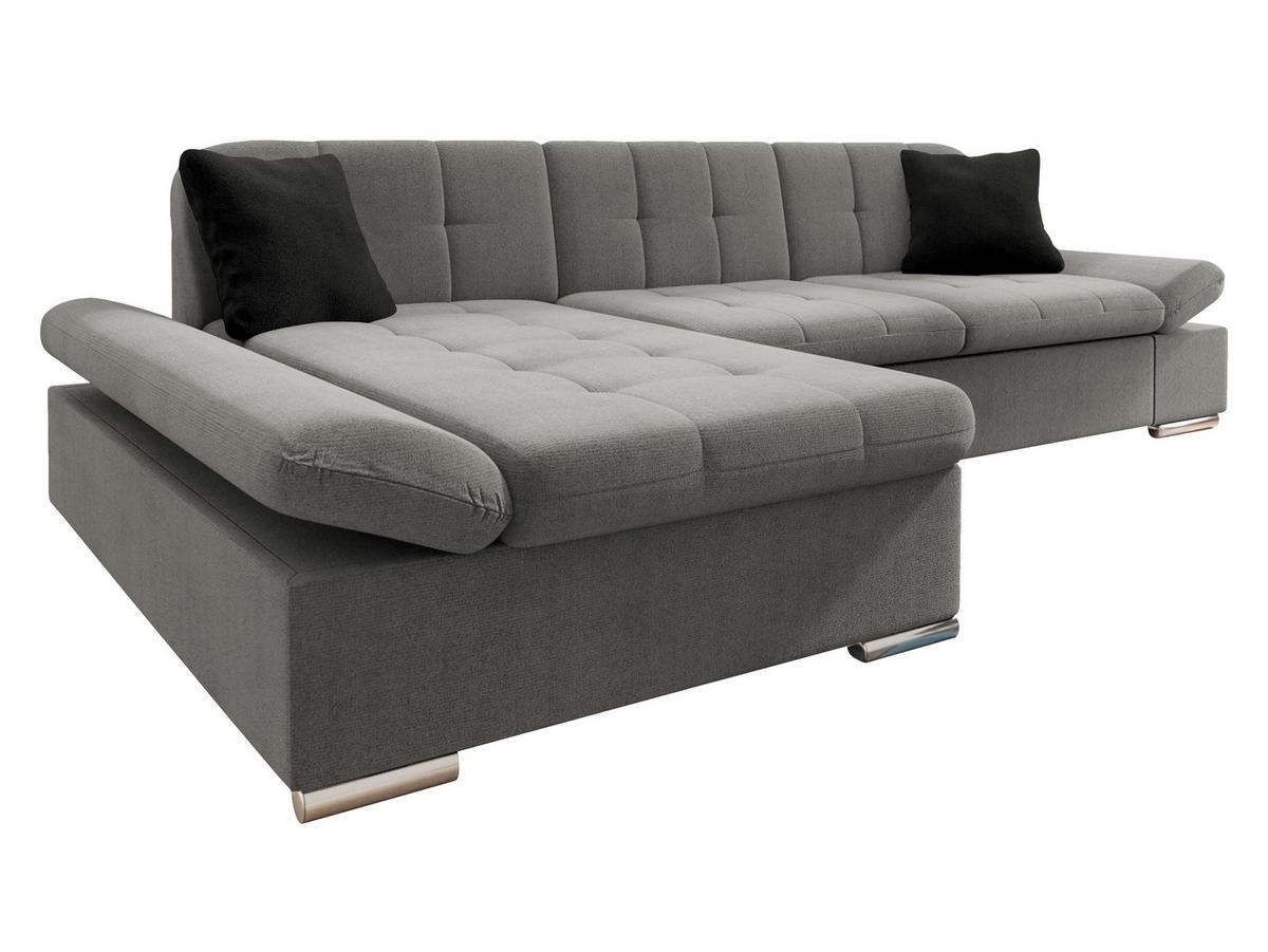 ECKSOFA Malwi, Seite: Links - Silbereichenfarben, Holz/Textil (278/161cm) - MIRJAN24