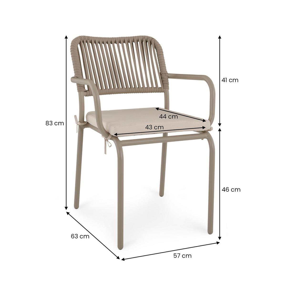 GARTENSTÜHLE VOLONTE 6er-Set braun - Braun, Textil (56/81/65cm) - IDIMEX