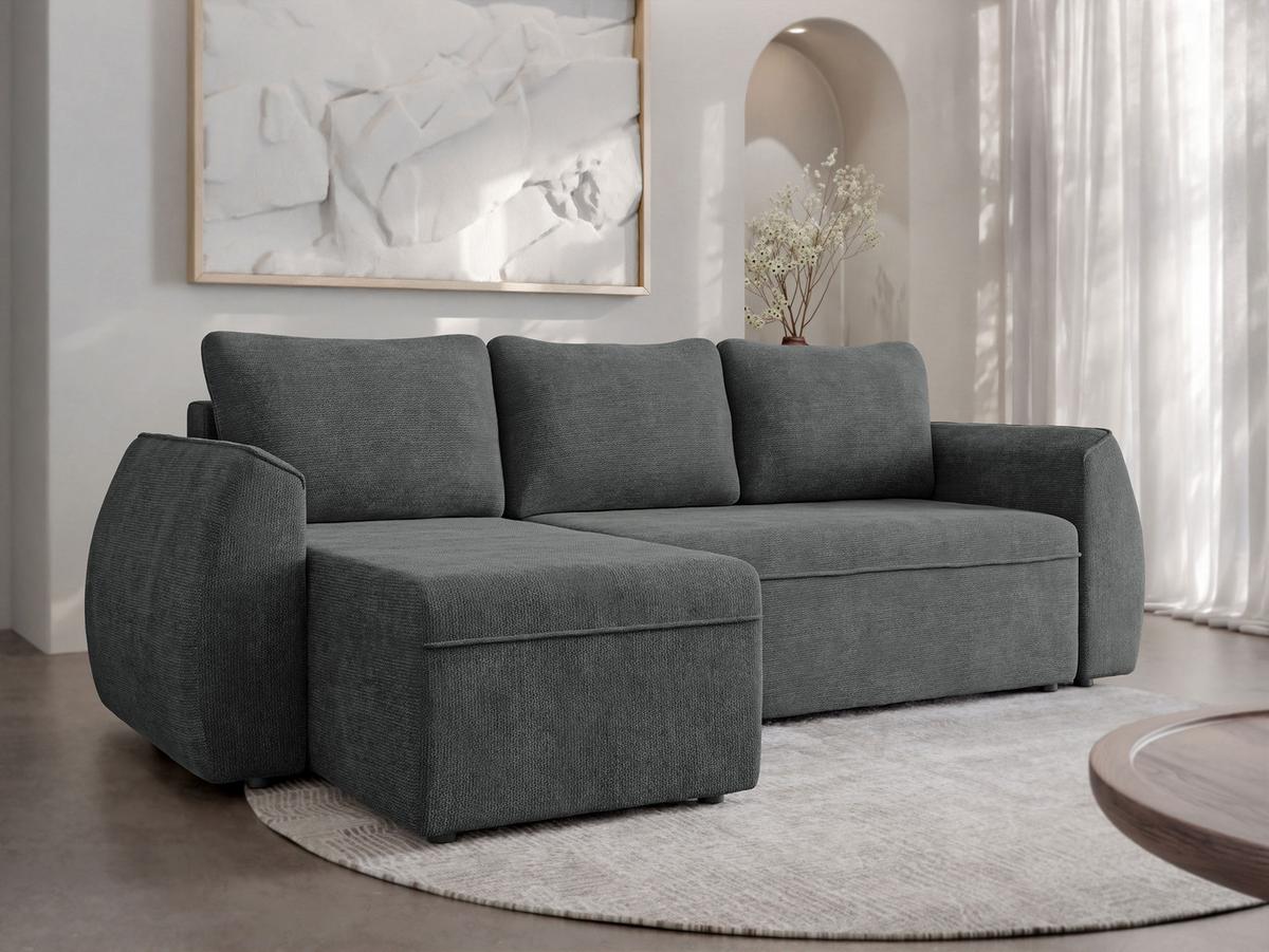 ECKSCHLAFSOFA Darlan - Graphitfarben/Schwarz, Holz/Kunststoff (245/143cm) - MIRJAN24