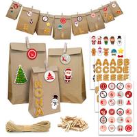 ADVENTSKALENDER zum Selbstbefüllen, 24 Papiertüten - Braun, Papier (13/8/24cm) - Dunedesign