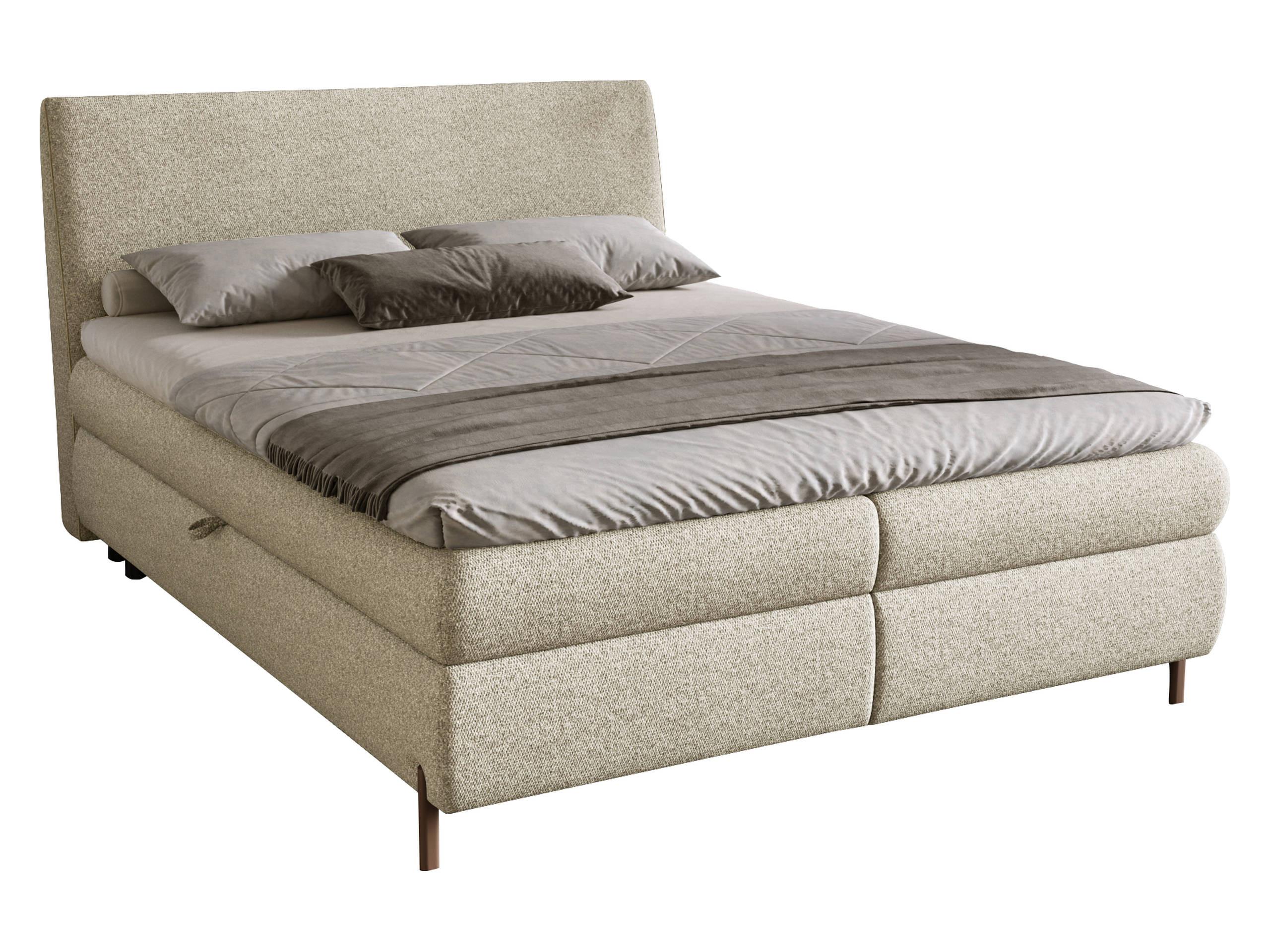 BOXBETT Evia - H3 - Naturfarben/Braun, Holzwerkstoff/Textil (160/200cm) - MIRJAN24