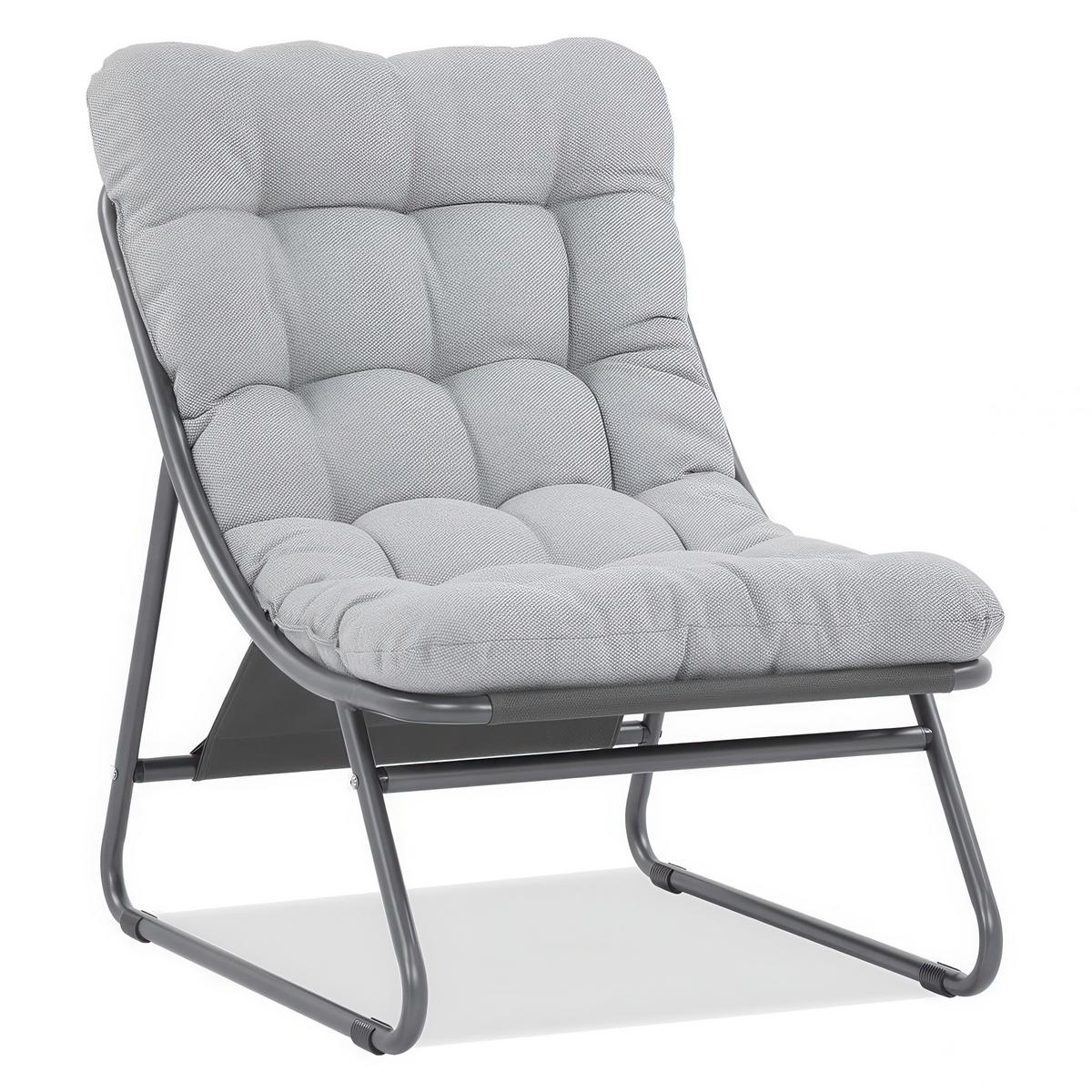 GARTENSET Solaro , aus Metall, 2 Sessel + 2-Sitzer Sofa + Couchtisch, Hellgrau - Hellgrau, Metall - Beautysofa