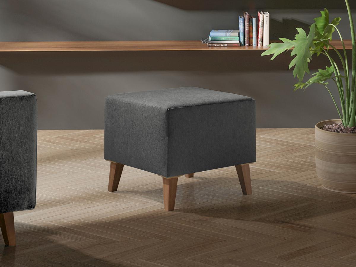 POLSTERHOCKER Oviedo - Grau, Holz/Kunststoff (51/45/51cm) - MIRJAN24