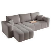 ECKSOFA Leros Mit Schlaffunktion - Grau, Holzwerkstoff/Textil (248/145cm) - Fun Möbel