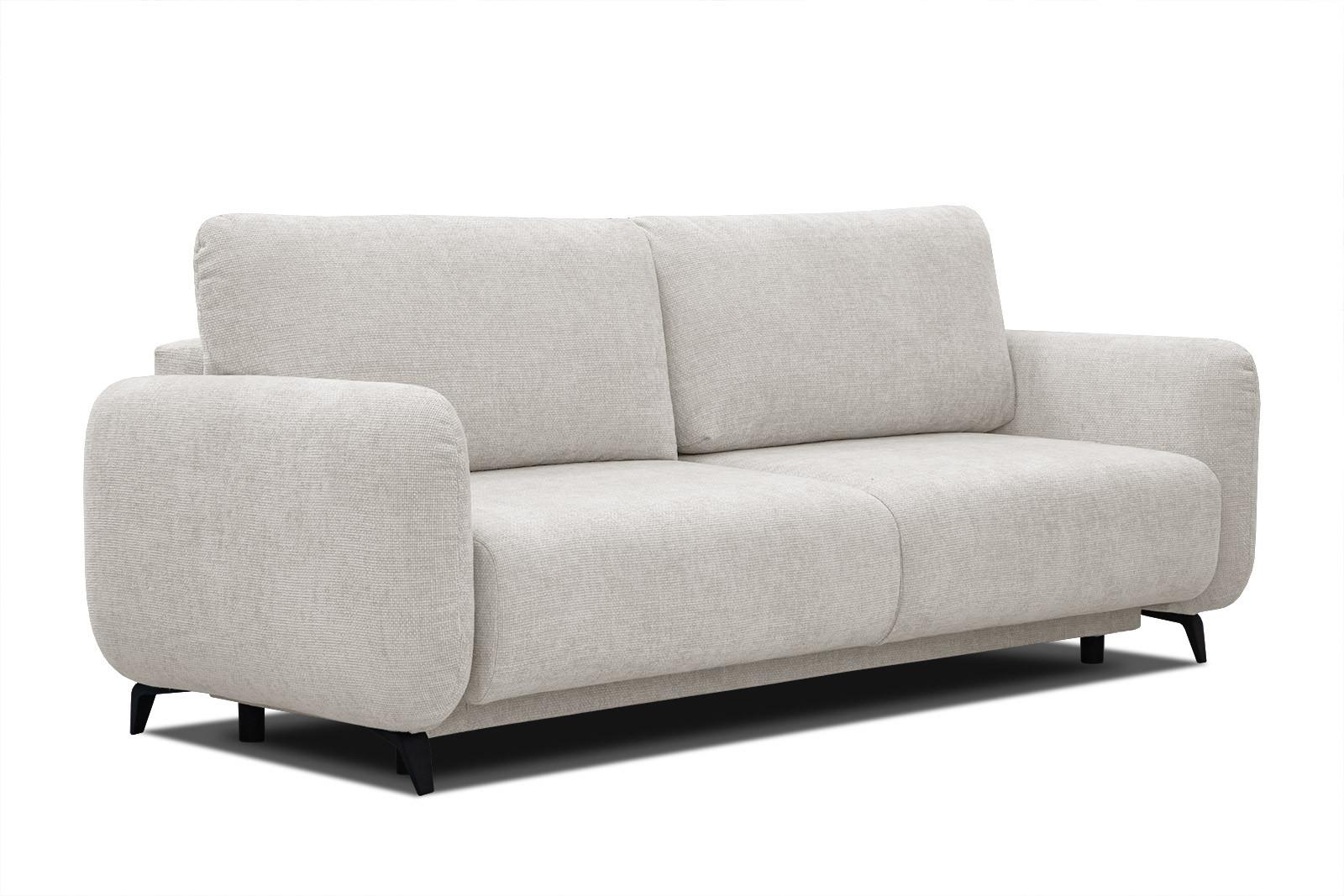 SOFA DRAKE 3-Sitzer mit Schlaffunktion, ecru - Ecru/Braun, Holz/Textil (232/90/107cm) - Wozimo