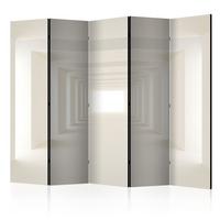 PARAVENT 5-tlg 225x172 cm Tunnel 3D Effekt - Weiß, Holz/Textil (225/172/3cm) - Muralo