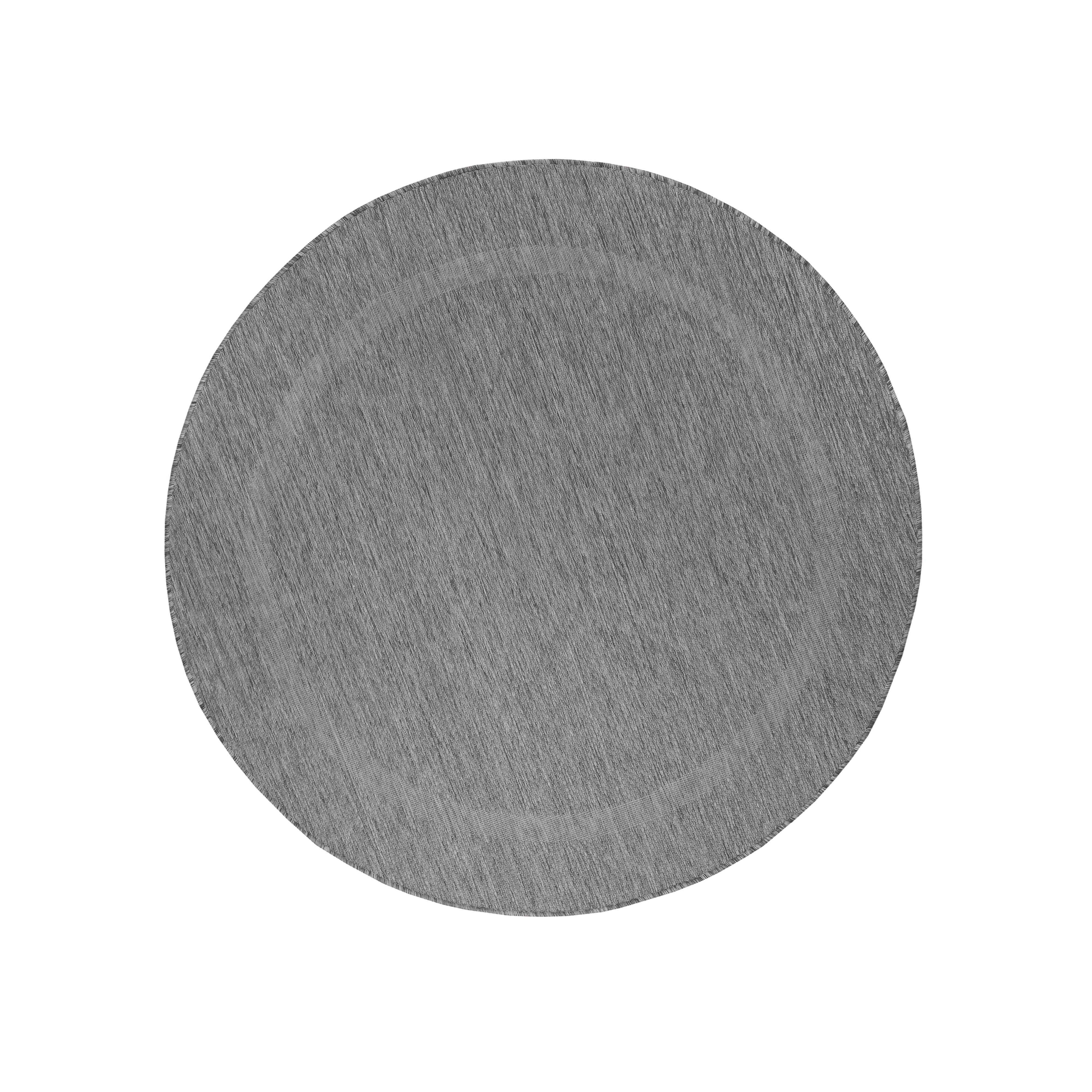 TEPPICH Outdoor ALSTER in Grau, einfarbig, Ø 160 cm - Grau, Textil (160/160cm) - KADIMA DESIGN