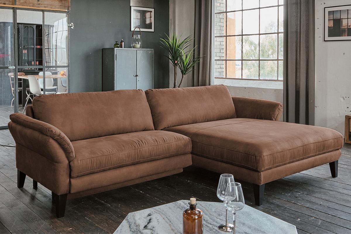 ECKSOFA MIT MOTORISCHER RELAXFUNKTION MALTA Braun Webstoff Relaxfunktion - Schwarz/Braun, Buchenholz/Textil (302/175cm) - KAWOLA