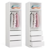 GARDEROBENSCHRANK Weiß 60/200/50 - Weiß, Holzwerkstoff (60/200/50cm) - RAUMHIRSCH FURNITURE
