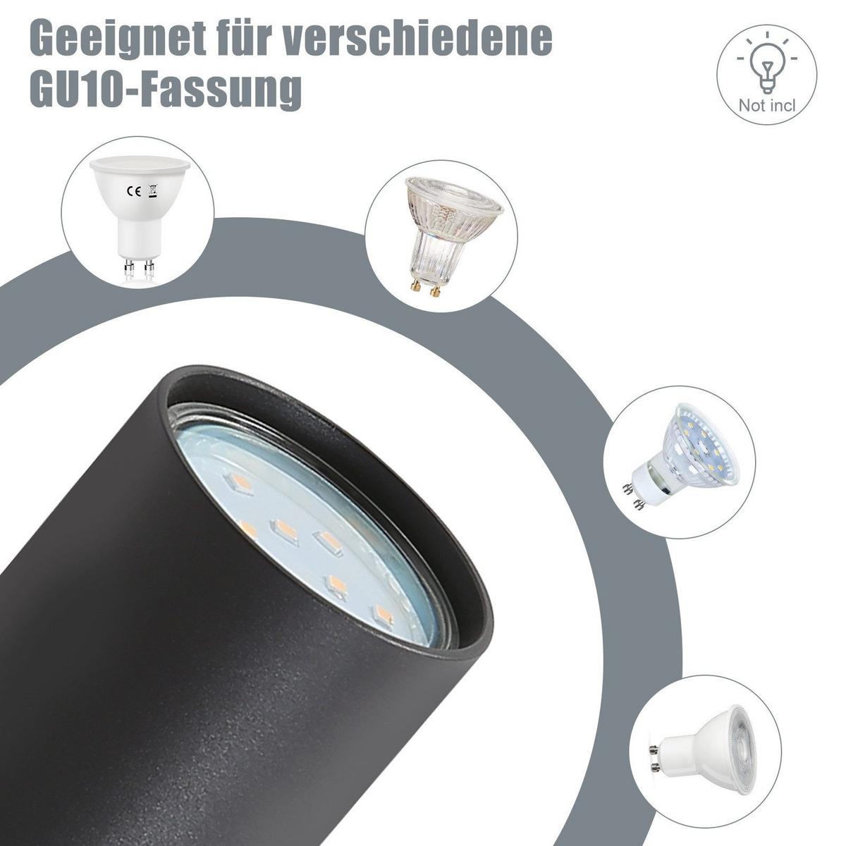 DECKENSTRAHLER Baunach 4-flammig 25/25/14.4 cm - Schwarz, Metall (25/25/14.4cm) - Nettlife
