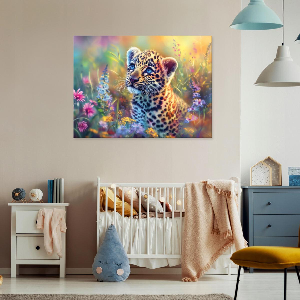 LEINWANDBILD Tiere Panther Bunt 60x40 cm - Multicolor, Holzwerkstoff (60/40cm) - Wallarena