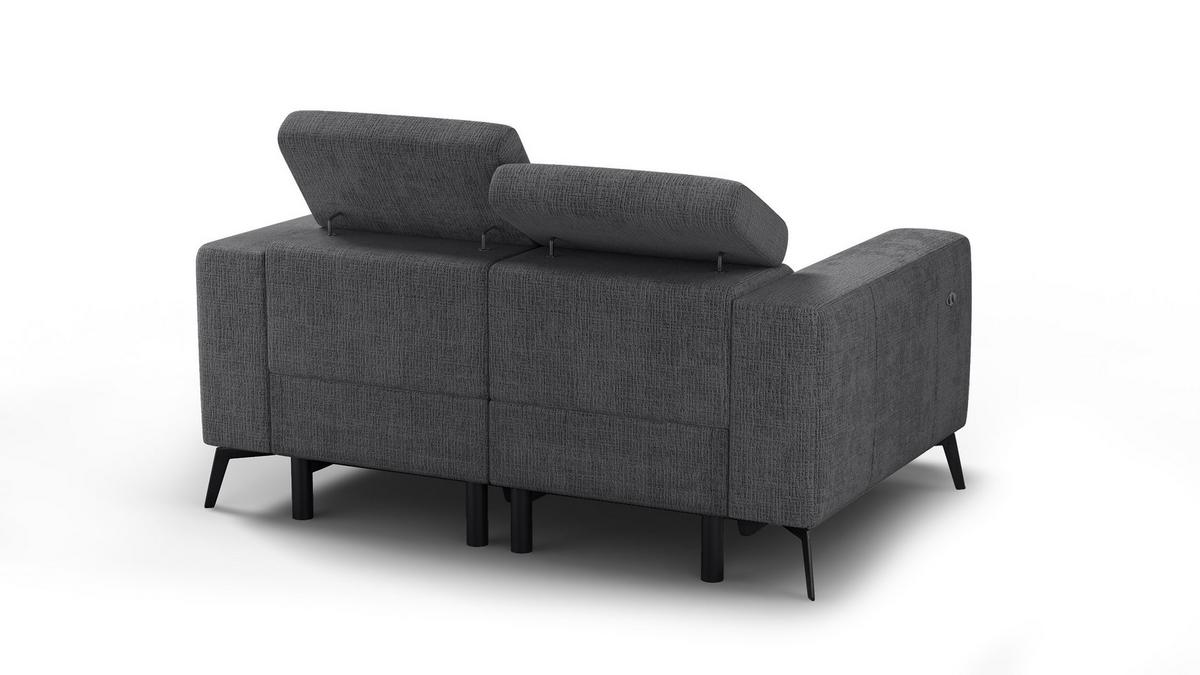 RELAXSOFA MORELLO 2-Sitzer, dunkelgrau, 2 x Relax Zero Gravity - Dunkelgrau, Holz/Textil (164/82/103cm) - Wozimo