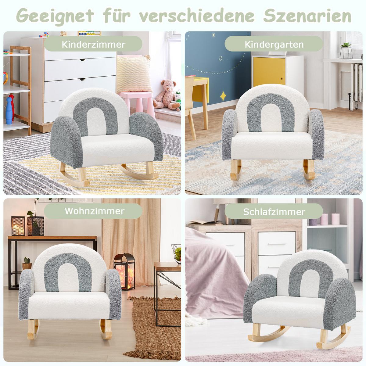 KINDERSOFA 51cm Grau - Grau, Holz (51/51/50cm) - COSTWAY