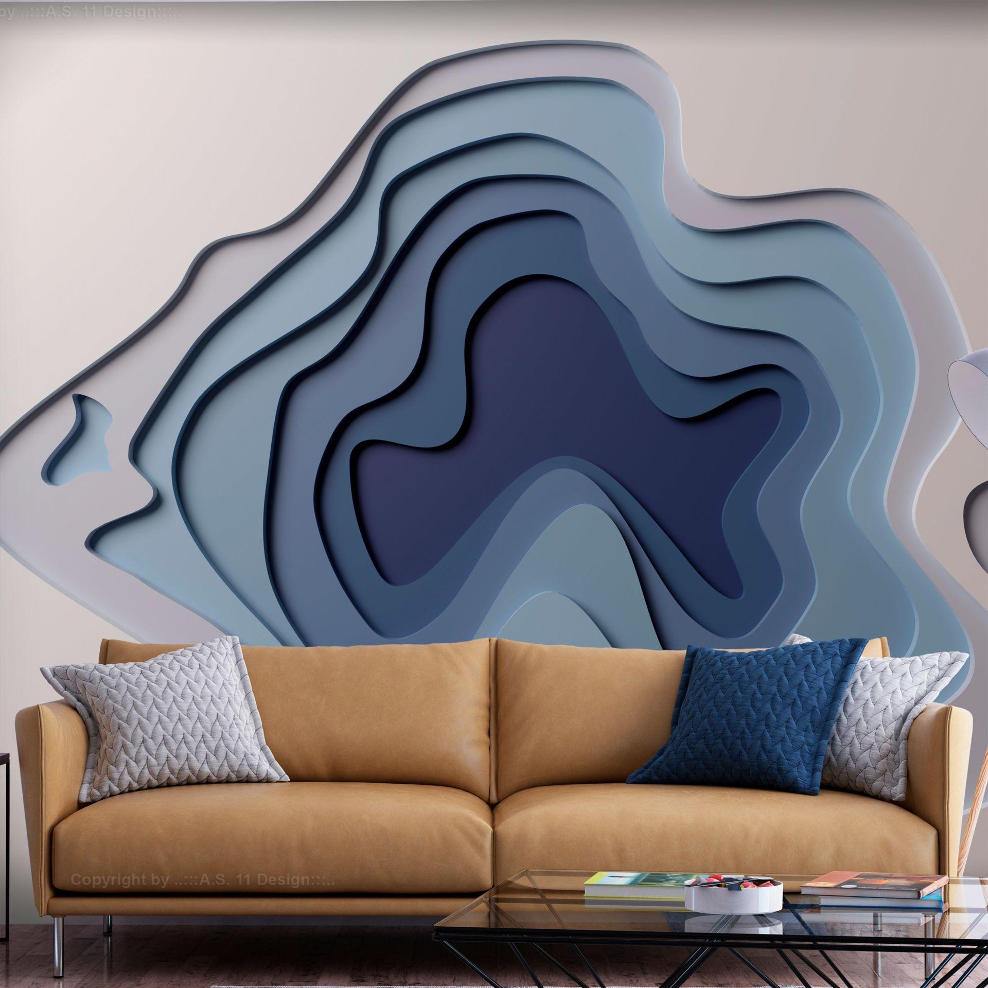 SELBSTKLEBENDE FOTOTAPETE 147/105 cm - Blau/Beige, Kunststoff/Textil (147/1cm) - KUNSTLOFT