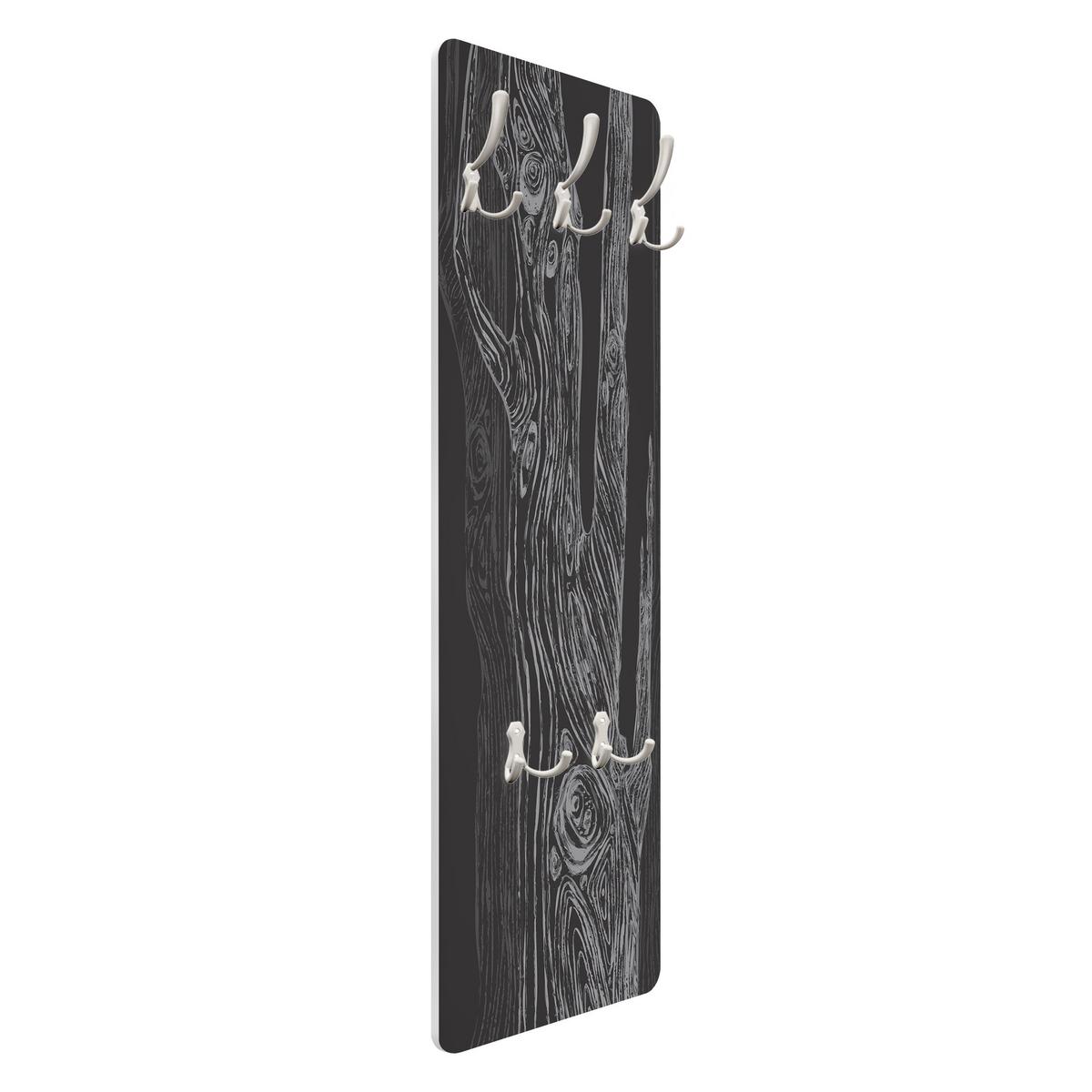 WANDGARDEROBE - No.MW20 Wohnwald Anthrazit-Grau 34/105 cm - Schwarz, Holzwerkstoff (34/105/1.6cm) - Bilderwelten